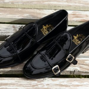 Black Patent Monkstrap Loafer