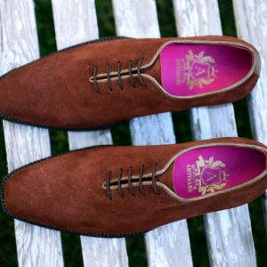 Brown Suede Wholecut Oxford