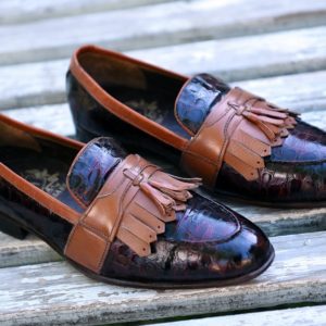 Mahogany Kiltie Emboss Loafer