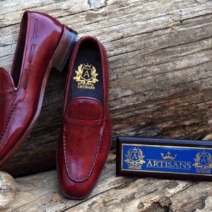 Leather Strip Scarlet Loafer